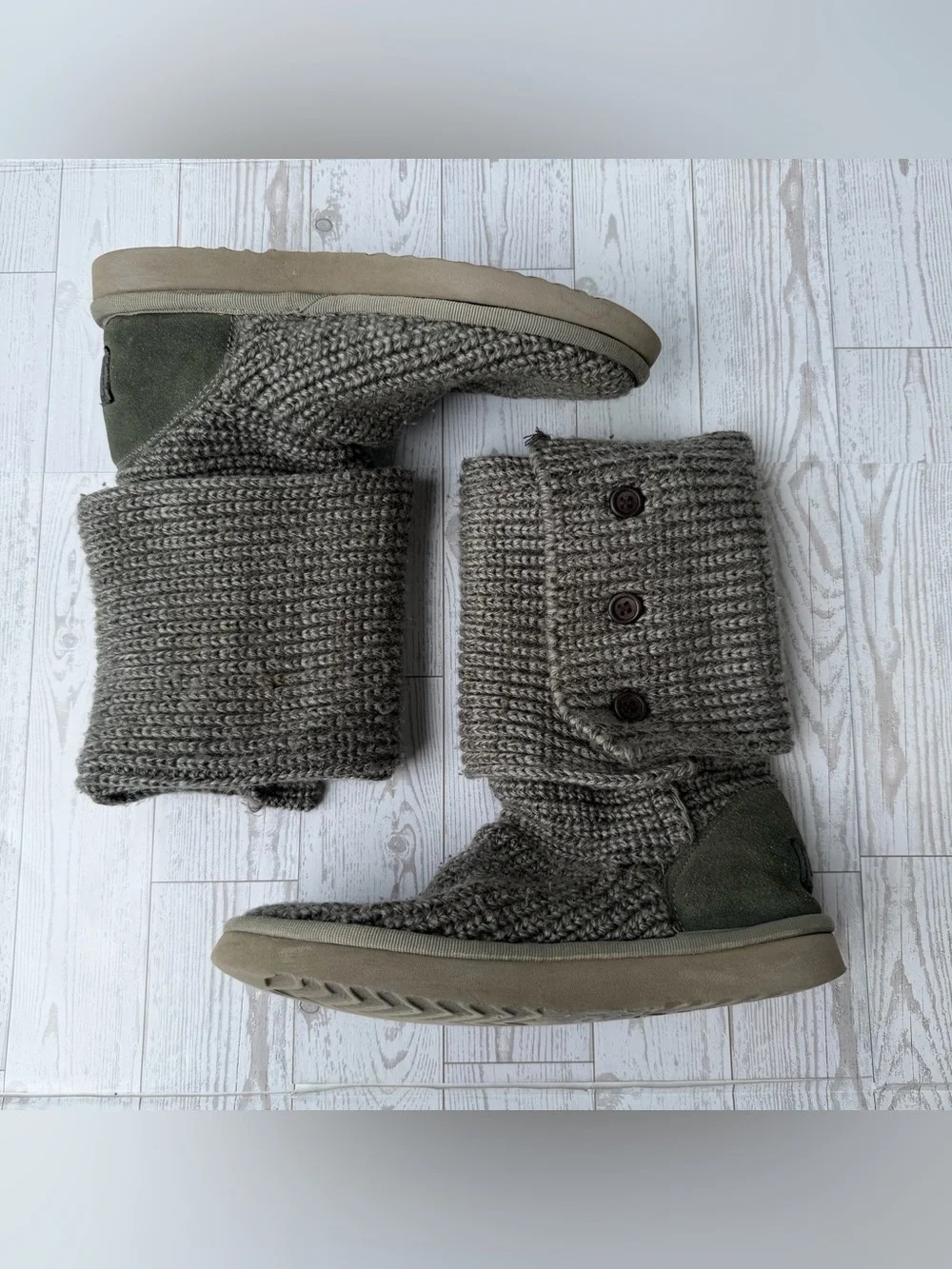 UGG Australia, Ugg, Lattice Cardy Knit Boots, Gray‎ Boots | Women’s 8